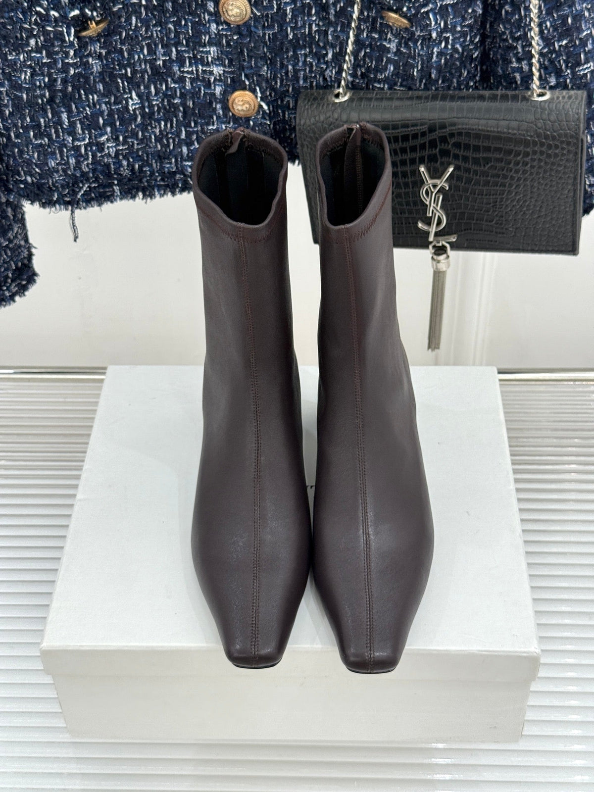 Khaite 26s Arizona Booties 4cm Brown Leather 175077