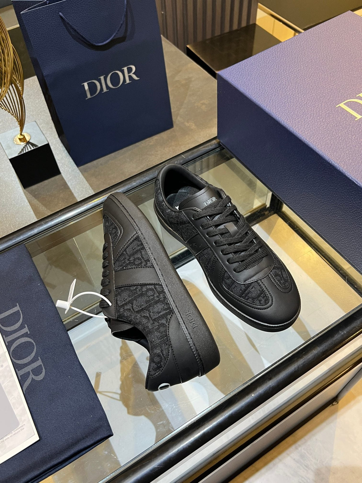 CD 26s Low Top Sneakers Black Dior Oblique Jacquard And Calfskin 728419