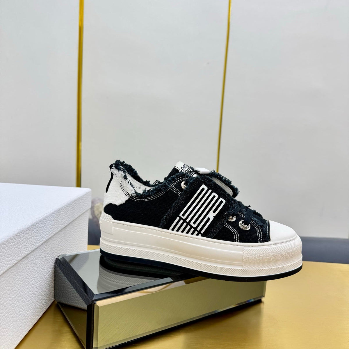 CD 26s Platform Sneaker 50mm Black Canvas 472915