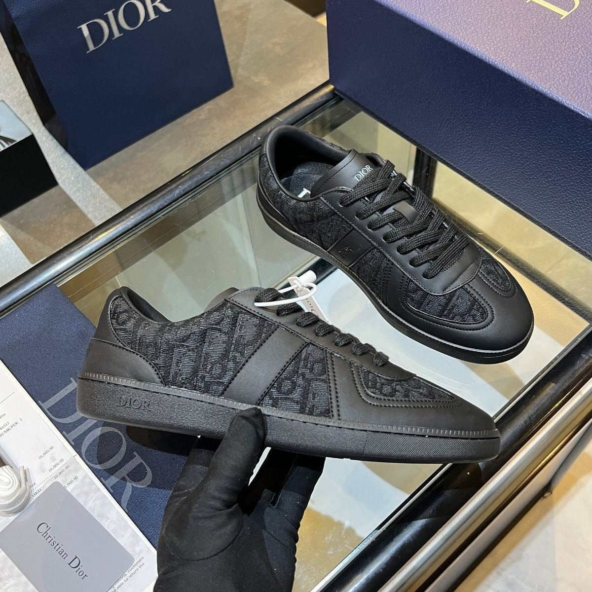 CD 26s Low Top Sneakers Black Dior Oblique Jacquard And Calfskin 728419
