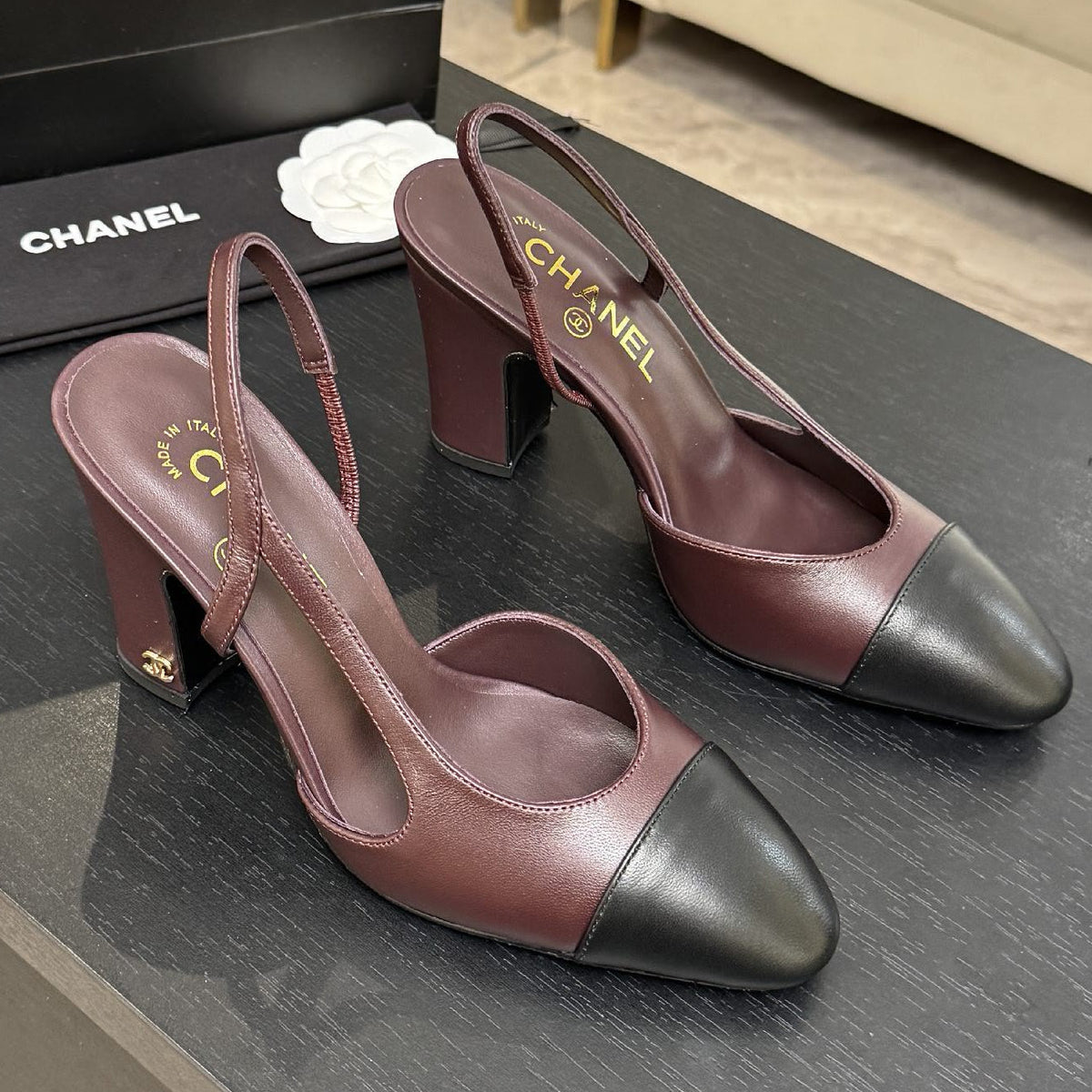 Chanel 2026 Two-Tone Slingback 7.0cm Cowhide 168116
