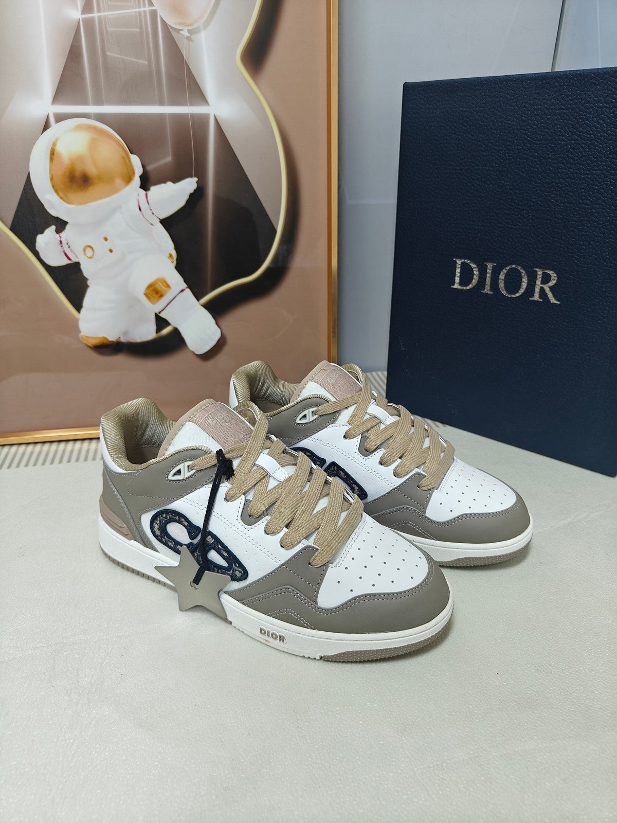 CD 26s Low Top Sneaker White Light Olive Brown Calfskin 528149