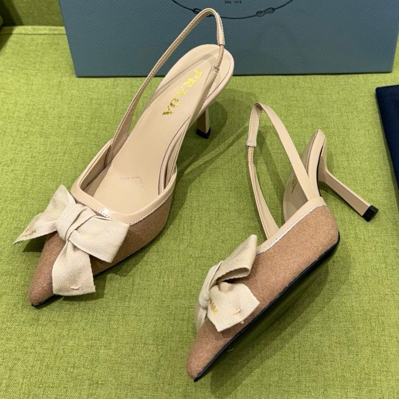 Prad 2026 Bow Detail Slingback 75mm Fabric 148635