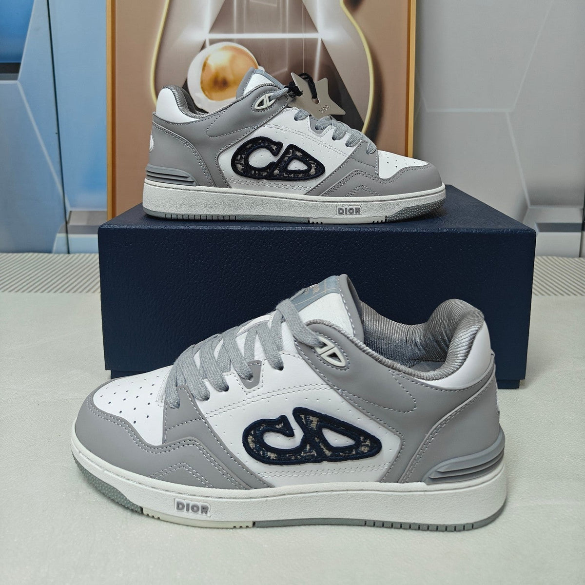 CD 26s Low Top Sneaker White Light Grey Calfskin 731942