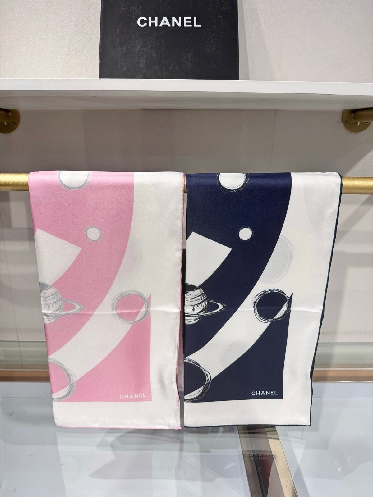 Chanel 2026 Space-Themed Scarf 90cm Silk 200823