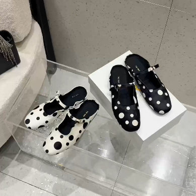 TR Ava Mules Polka Dot Horsehair 178913