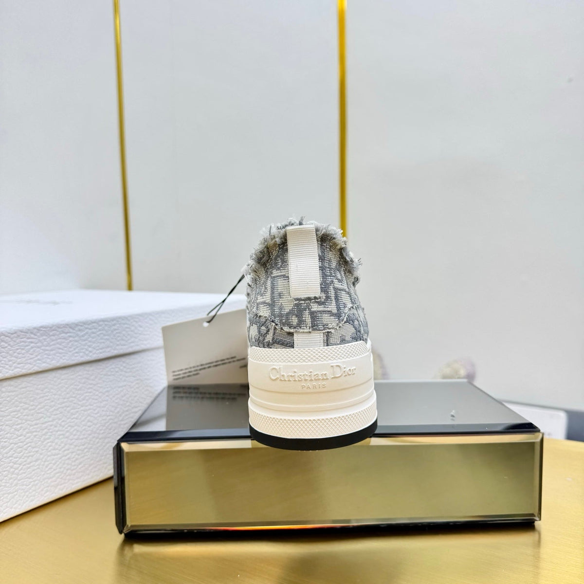 CD 26s Platform Sneaker 50mm Grey White Oblique Canvas 294185