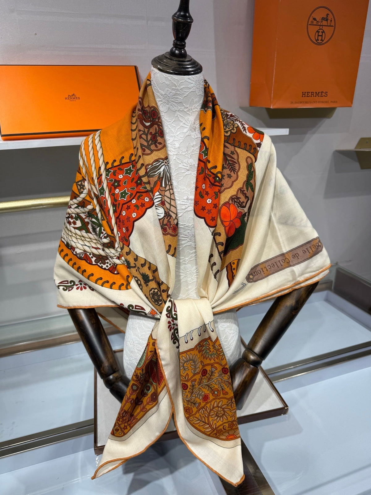 Hermes 2026 Selle de Collection Shawl Scarf 140cm Cashmere Silk 216920