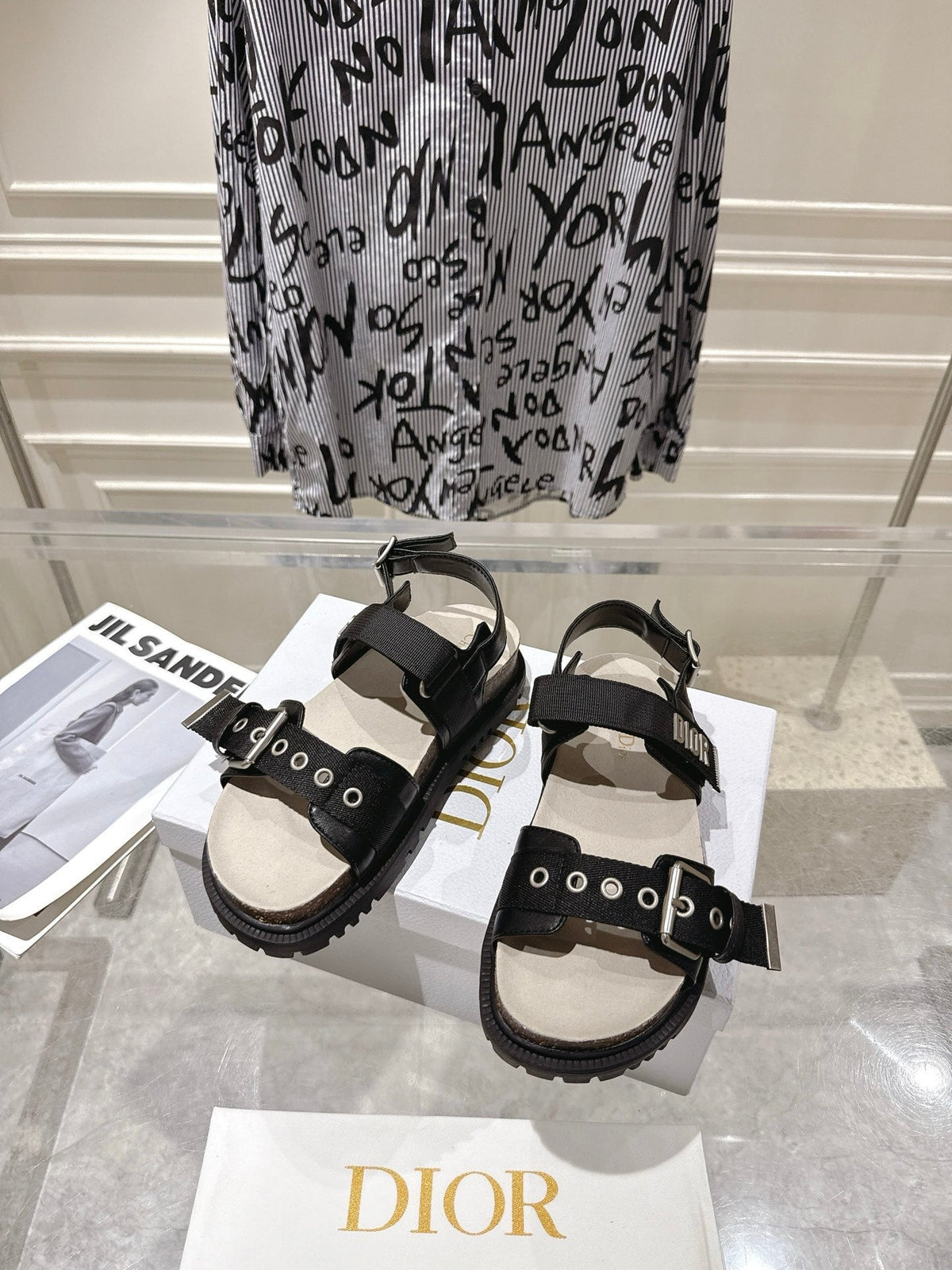 CD 26s Buckle Sandals Black Canvas 174928