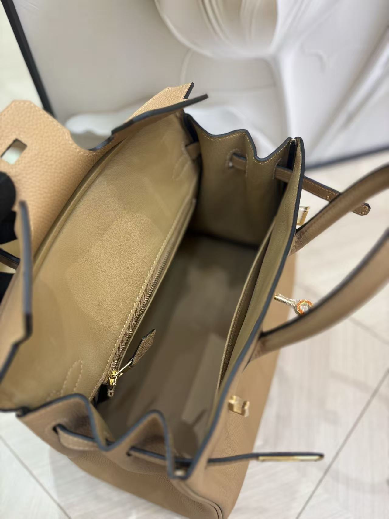 HM Birkin Bag 30cm Beige Togo Leather GHW