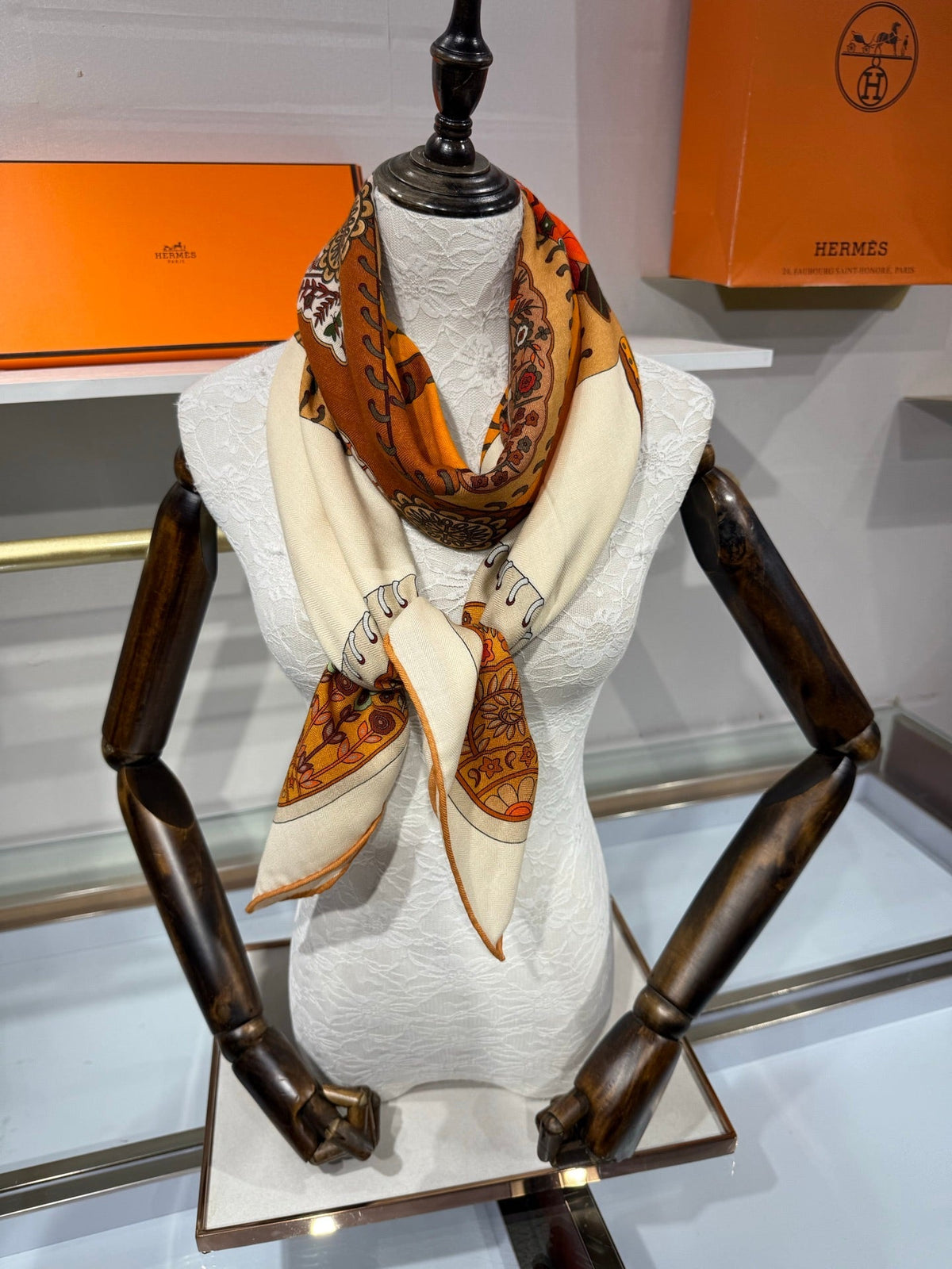 Hermes 2026 Selle de Collection Shawl Scarf 140cm Cashmere Silk 216920