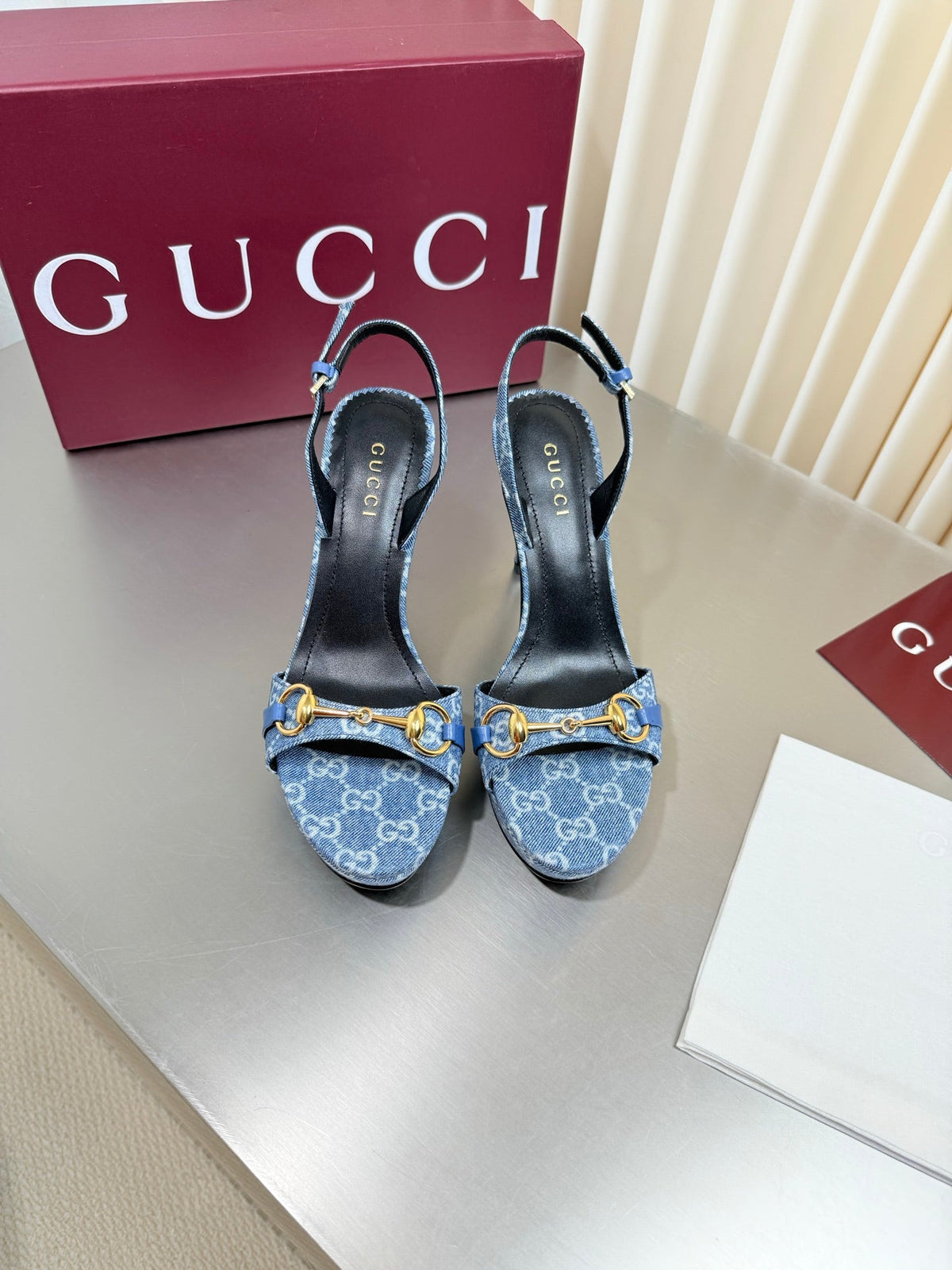 Gucci 26s Slingback Pump 10.5cm Blue Denim