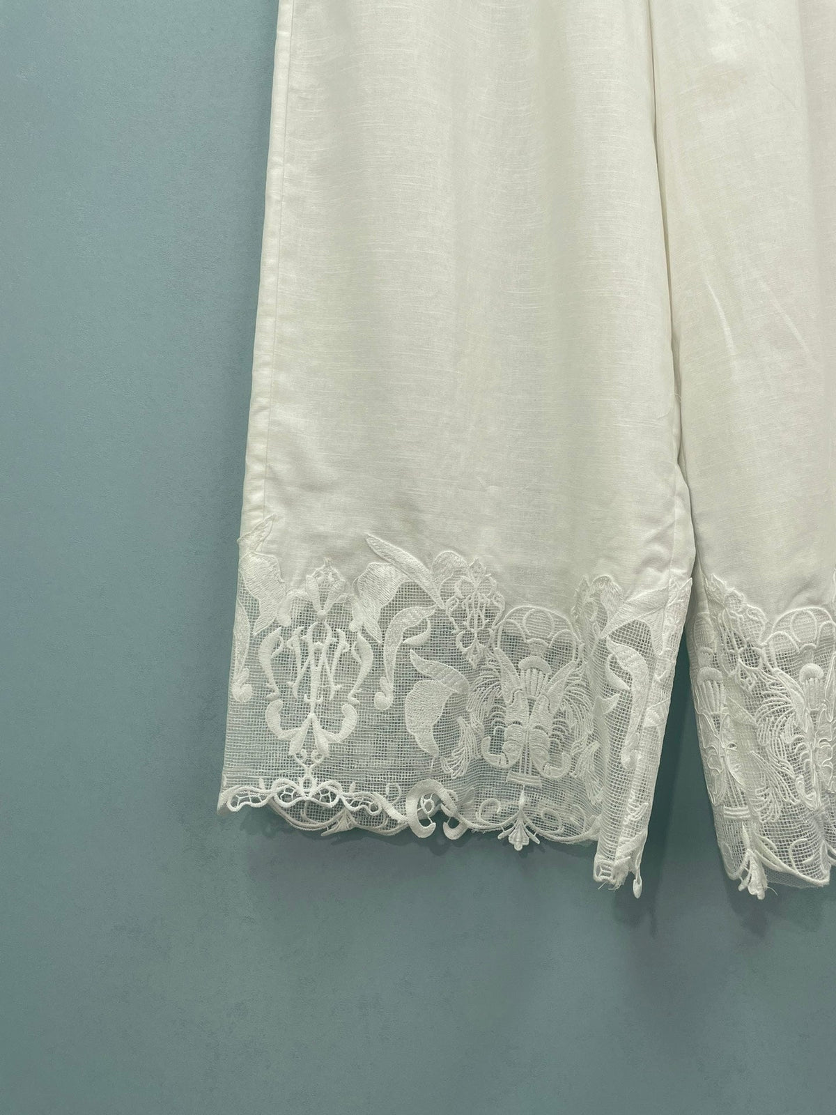 Chanel 26S Lace Trim Wide-Leg Pants 1561