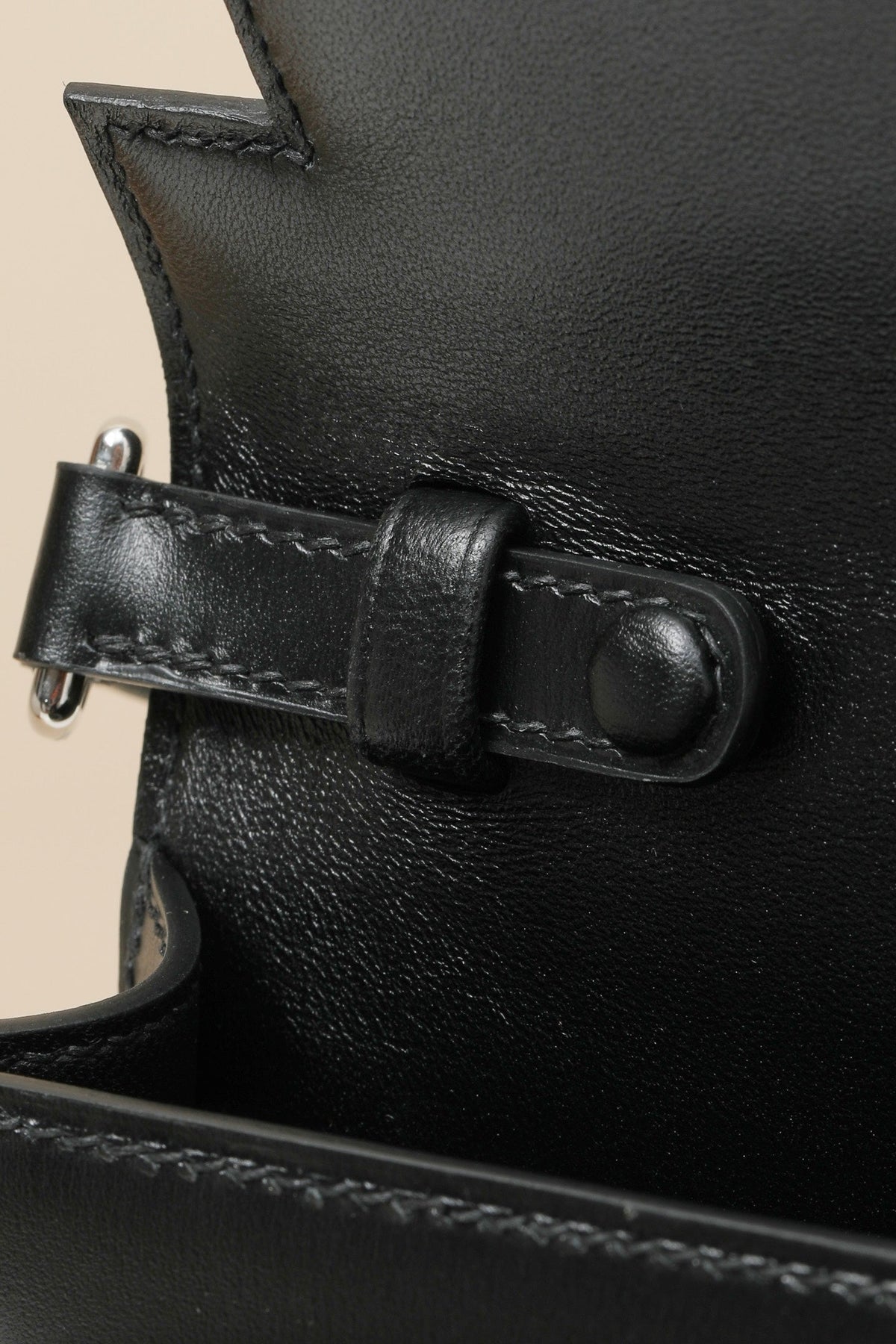 High-end Hermes 2026 Kelly Elan "Cheval de Bois" Bag 27.5cm Black Box Leather