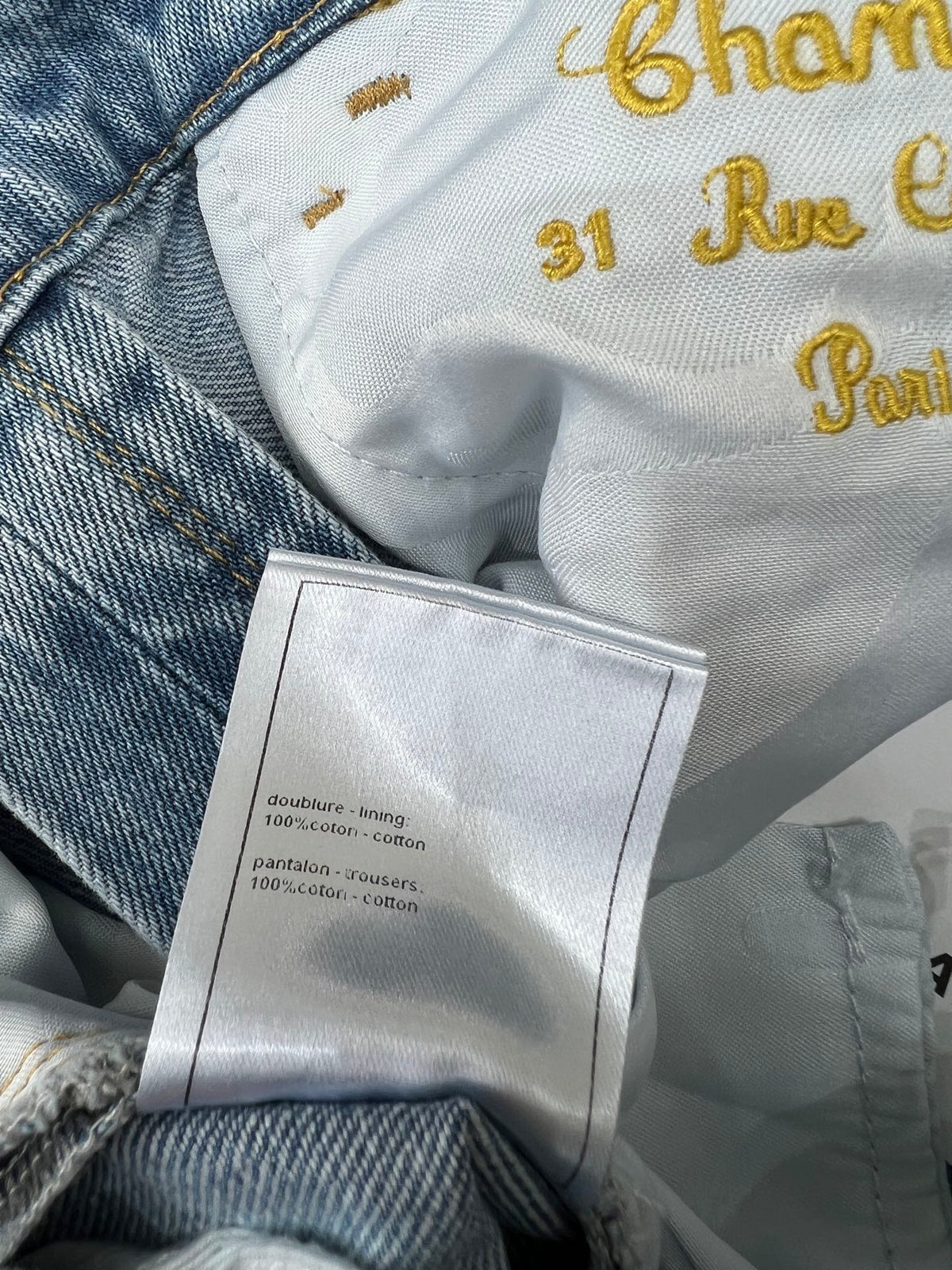 CC 26S Straight-Leg Denim Jeans Embroidered Double Logo Pocket Cotton 437703