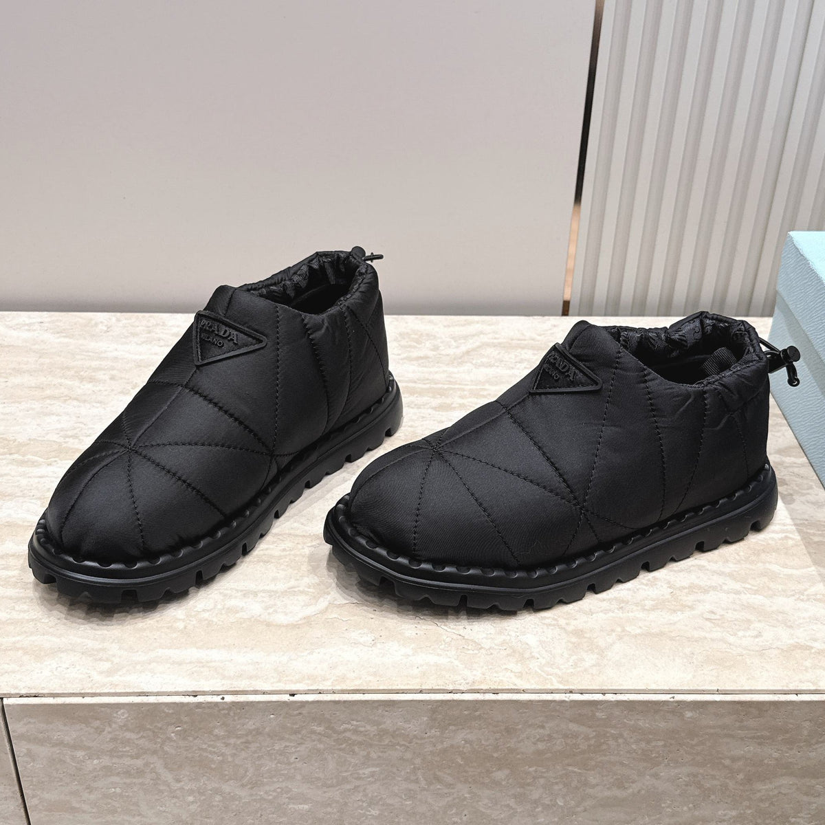 Prada 2026 Paddled Nylon Slip-on Boots Fabric 180388