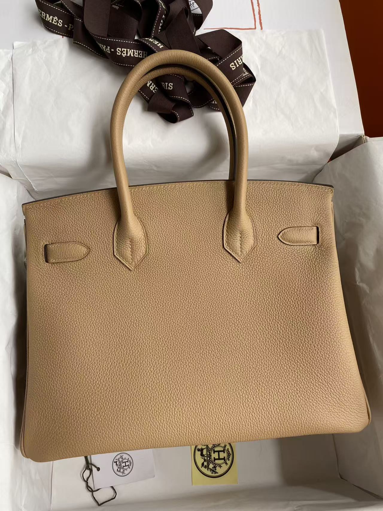 HM BIRKIN 25CM BEIGE TOGO LEATHER SLIVER HARDWARE
