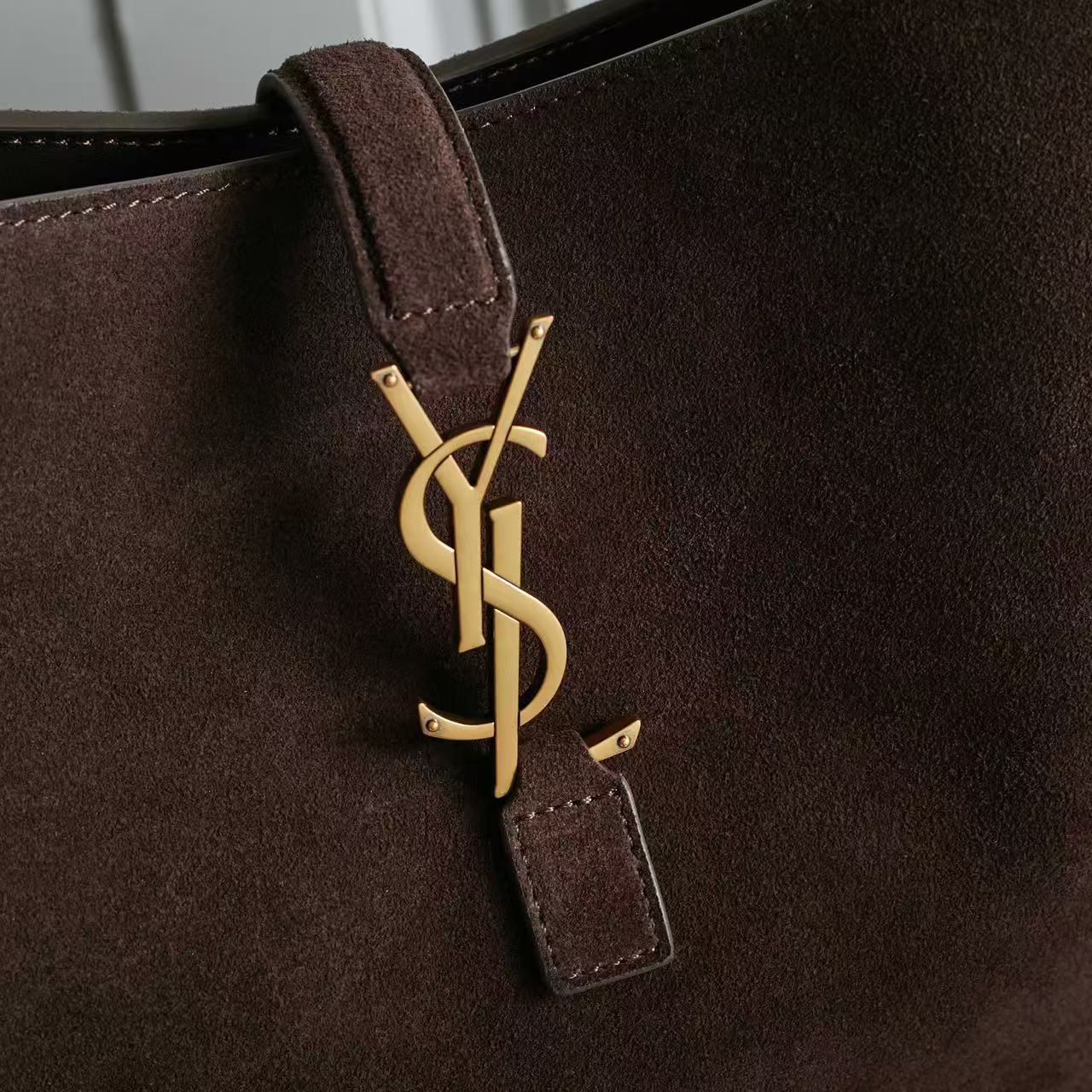YSL Le 5 À 7 Bea Hobo Bag Dark Brown Suede