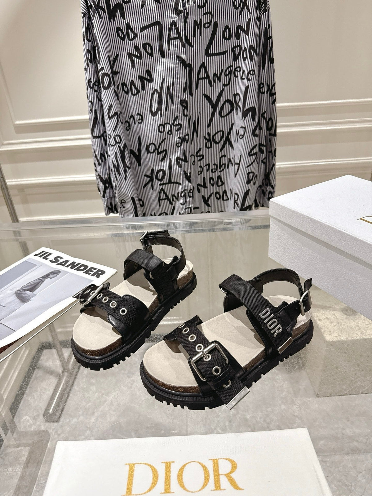 CD 26s Buckle Sandals Black Canvas 174928