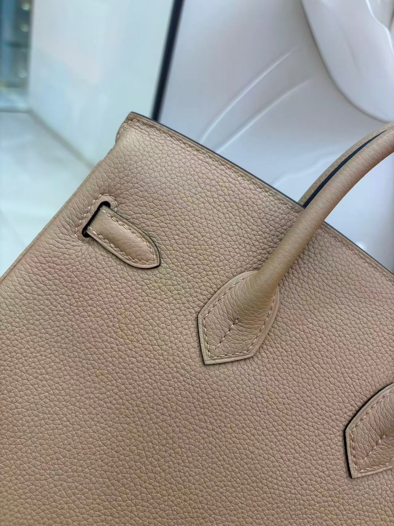 HM Birkin Bag 30cm Beige Togo Leather GHW