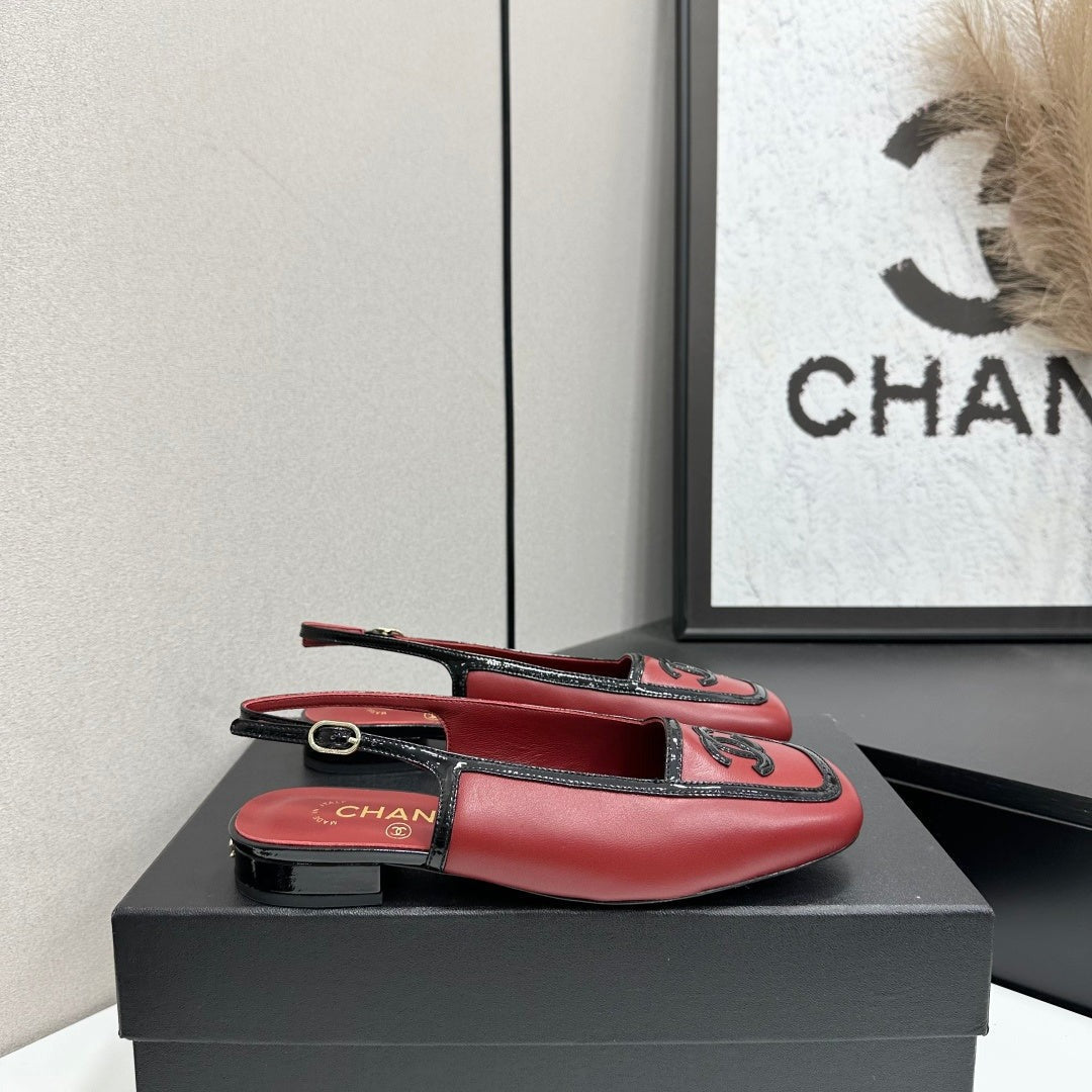 CC 26S Slip-Ons in Red Mix Black Tweed and Patent Calfskin (Copy)