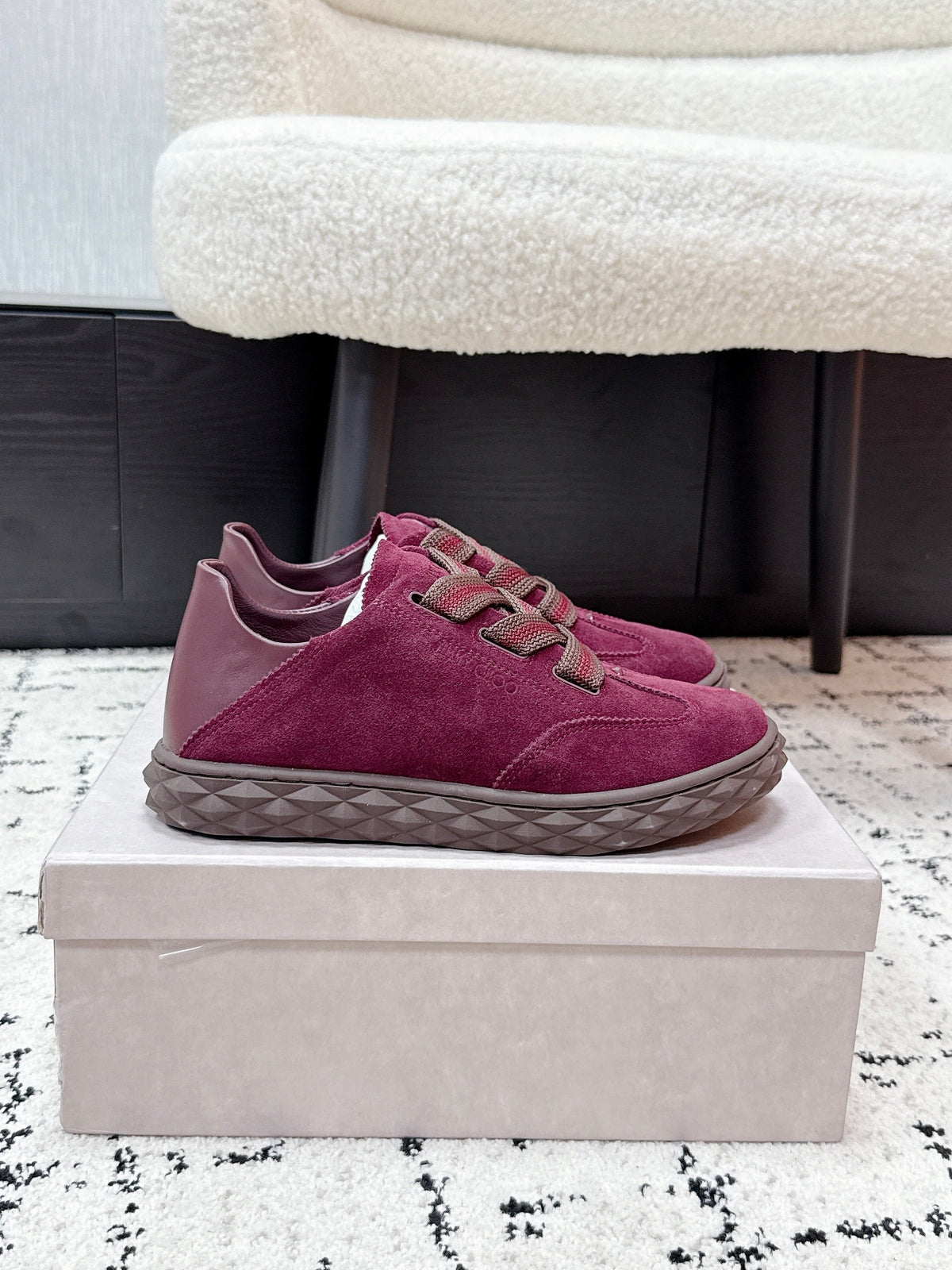 Jimmy Choo 26S Sneakers Dark Red Suede 492165