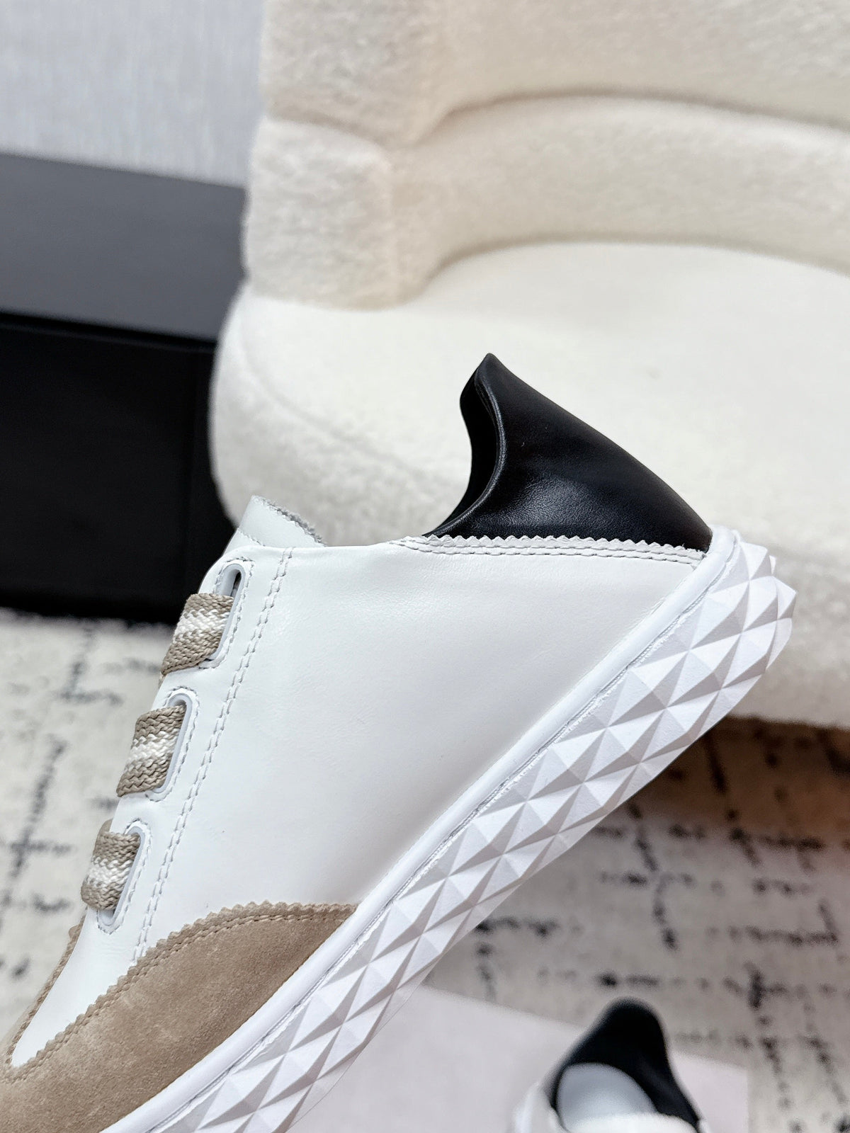 Jimmy Choo 26S Sneakers Beige Suede And White Calfskin 285401