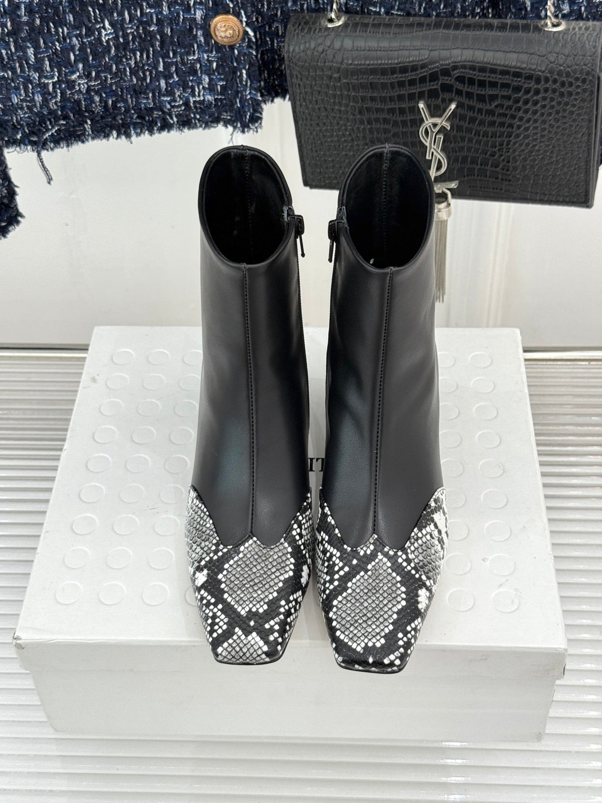 Khaite 26s Arizona Booties 4cm Python Leather 175072