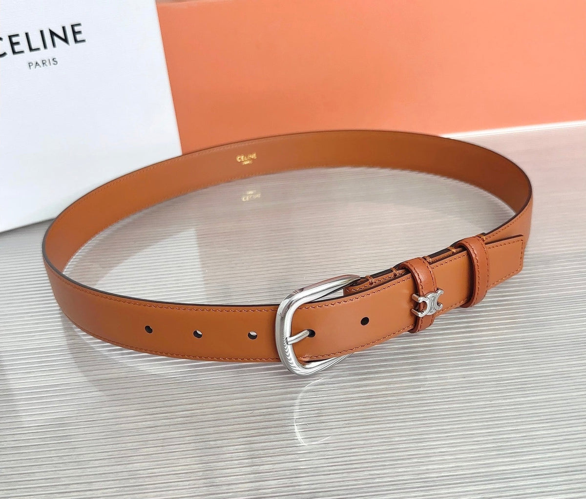 Celine 26s 3.0cm Belt Cowhide Leather 219545