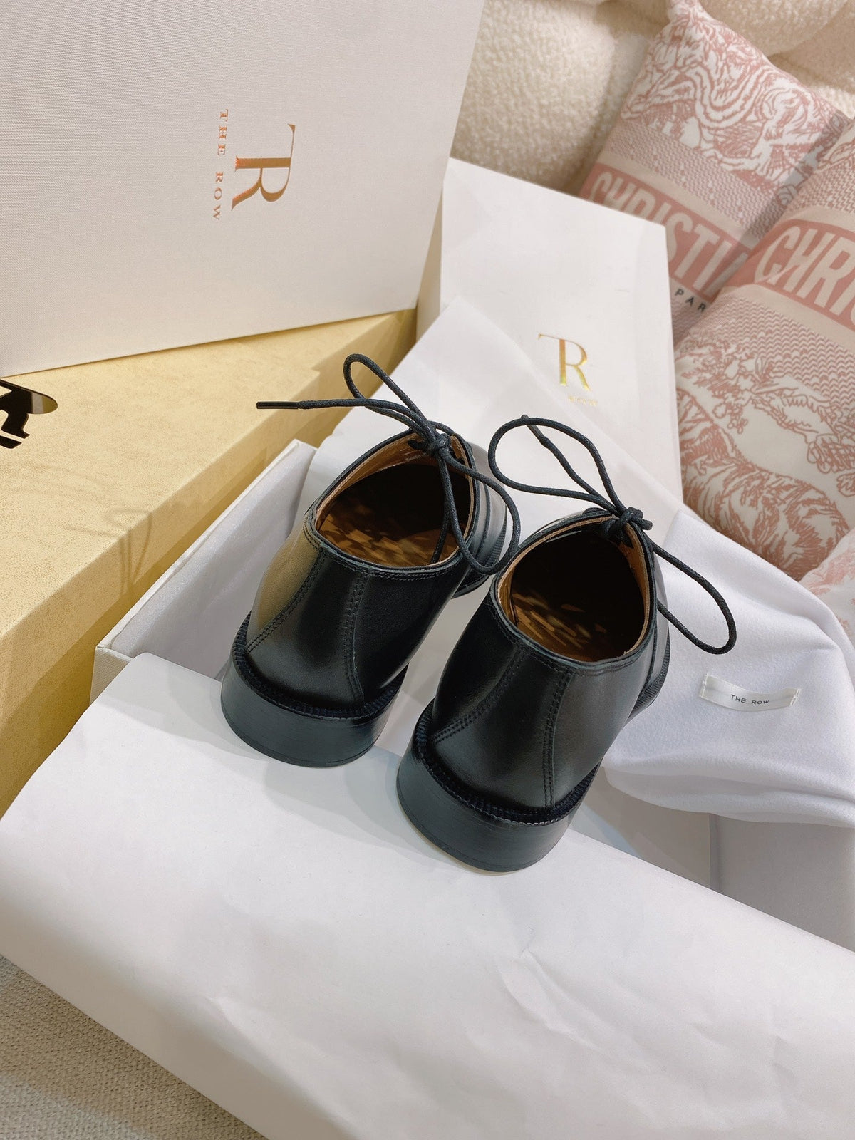 TR 26S Grant Ghillie Lace-Up Loafers Almond-Toe Leather 156143