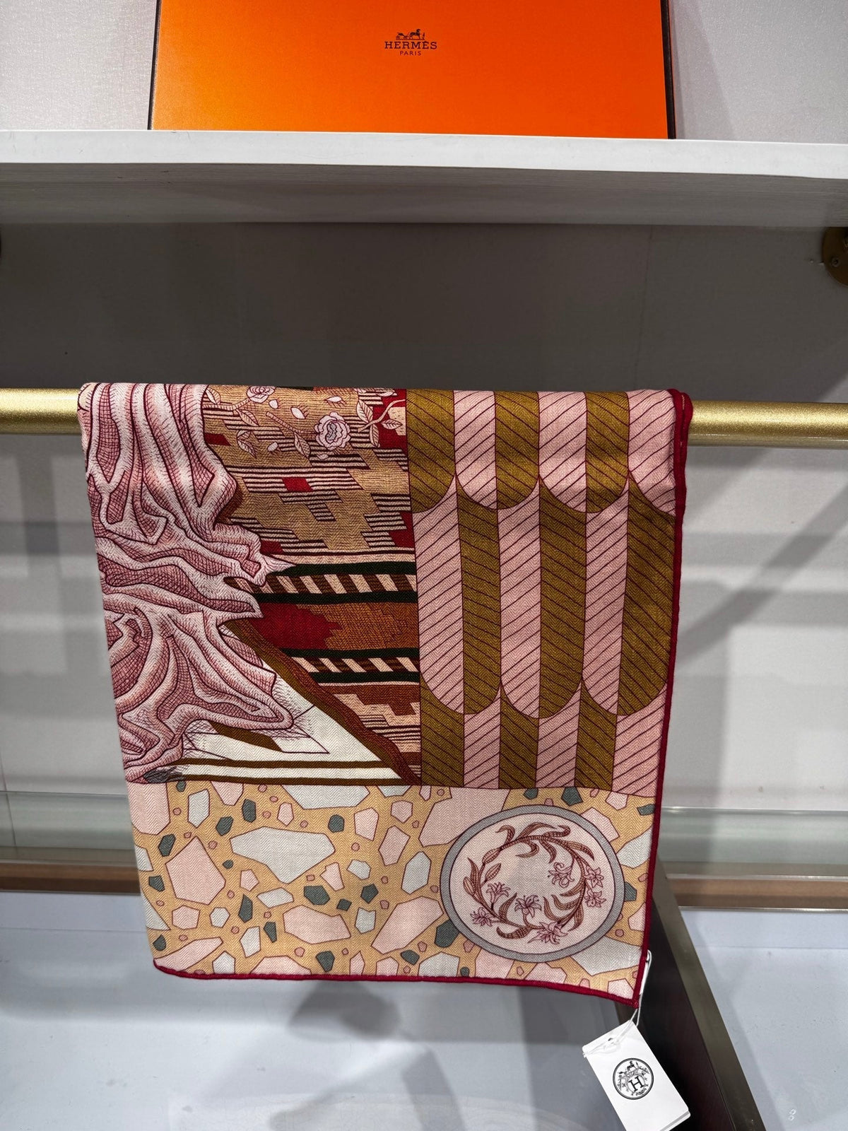 Hermes 2026 La Danse des Amazones Scarf 140cm Pink Cashmere Silk 218831