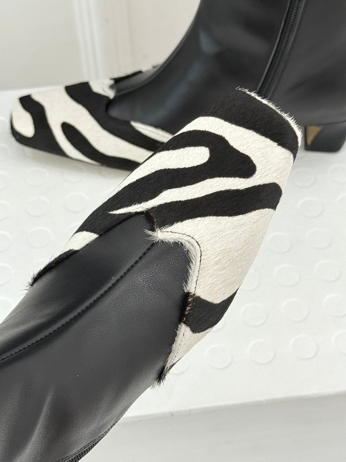 Khaite 26s Arizona Booties 4cm Zebra Leather 175074