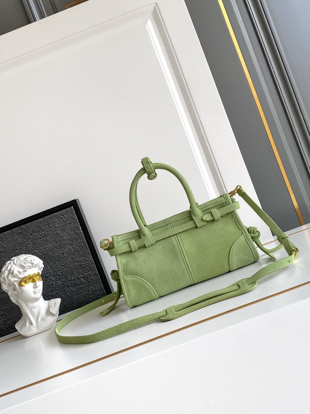 Prada 2026 Bonnie Handbag 24cm Suede