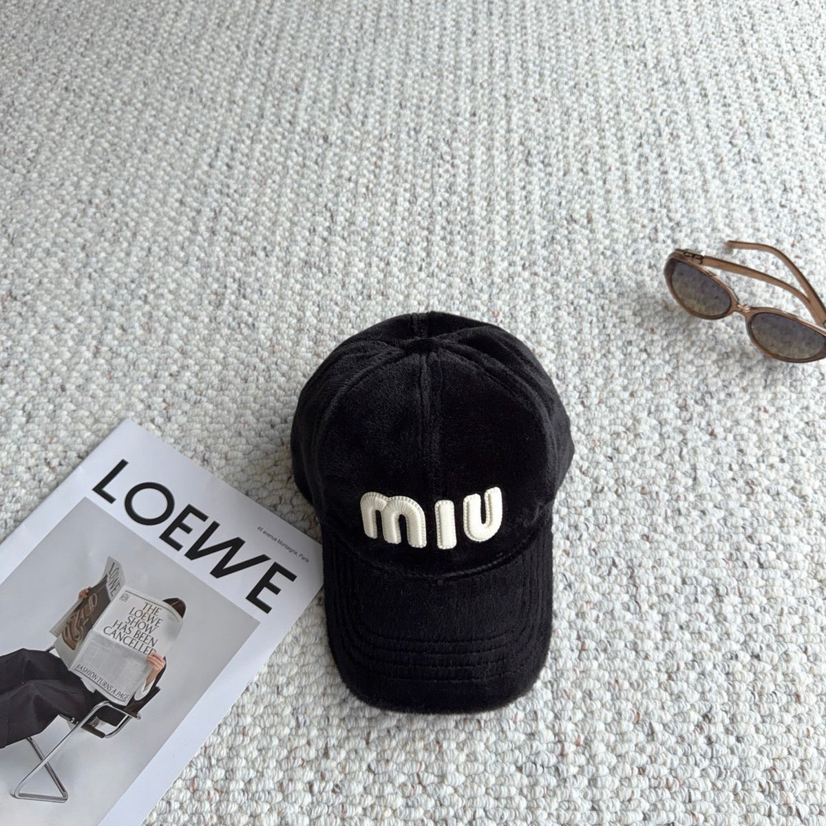 Miumiu Fleece Baseball Cap 515563