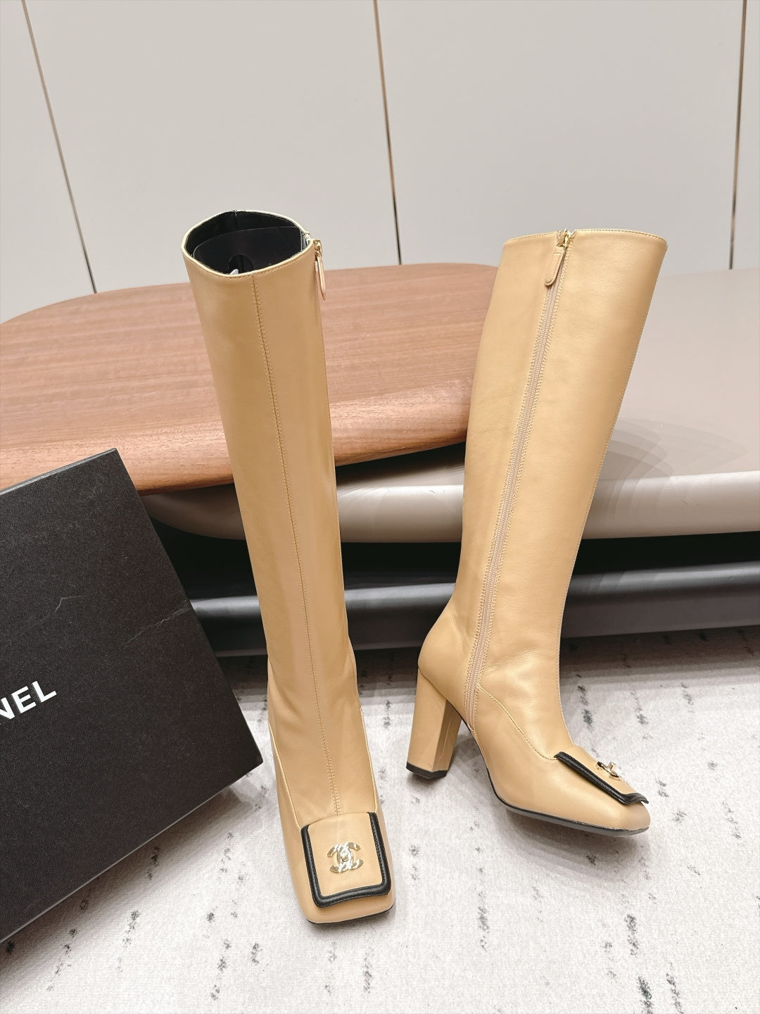 Chanel 2026 Square-Toe Boots 95mm Suede Leather 175837