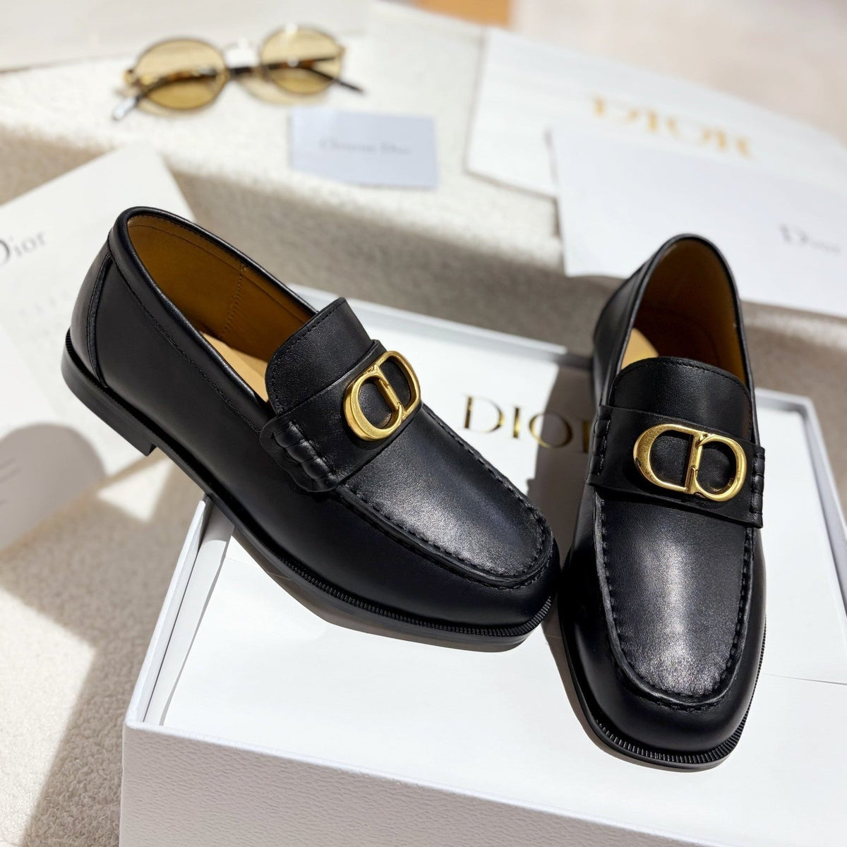 CD Chrono Loafer Signature D-Buckle Black Premium Leather 157551