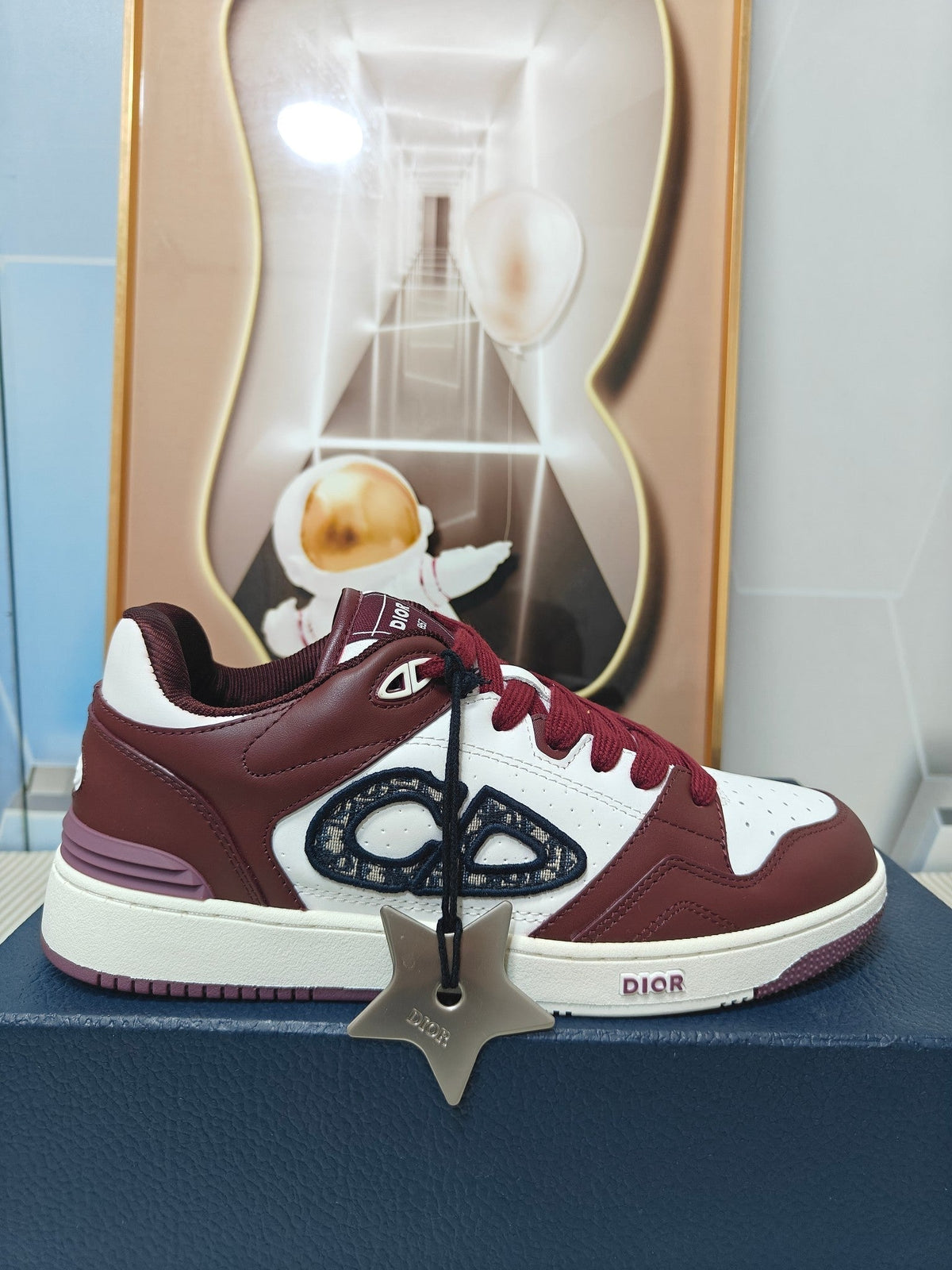 CD 26s Low Top Sneaker White Burgundy Red Calfskin 529184