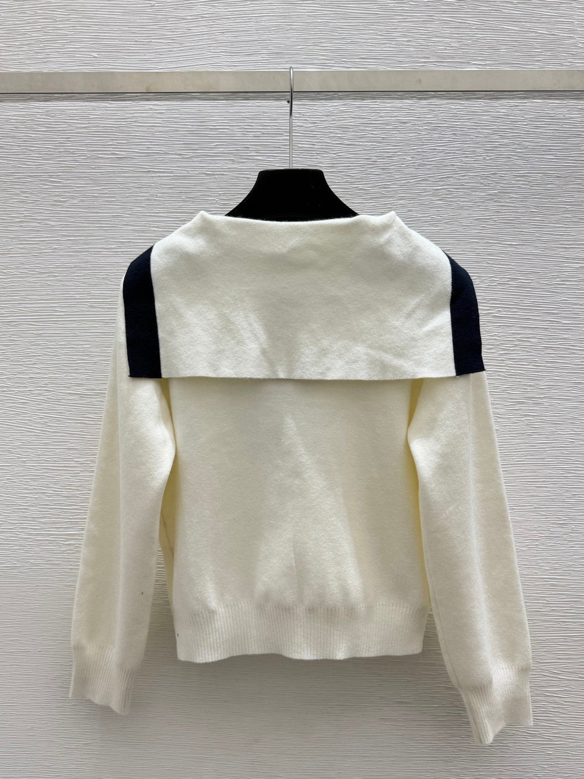 CC 26FW Marine-Inspired Knit Pullover Sweater Sailor Collar Half-Button Logo Wool 313320