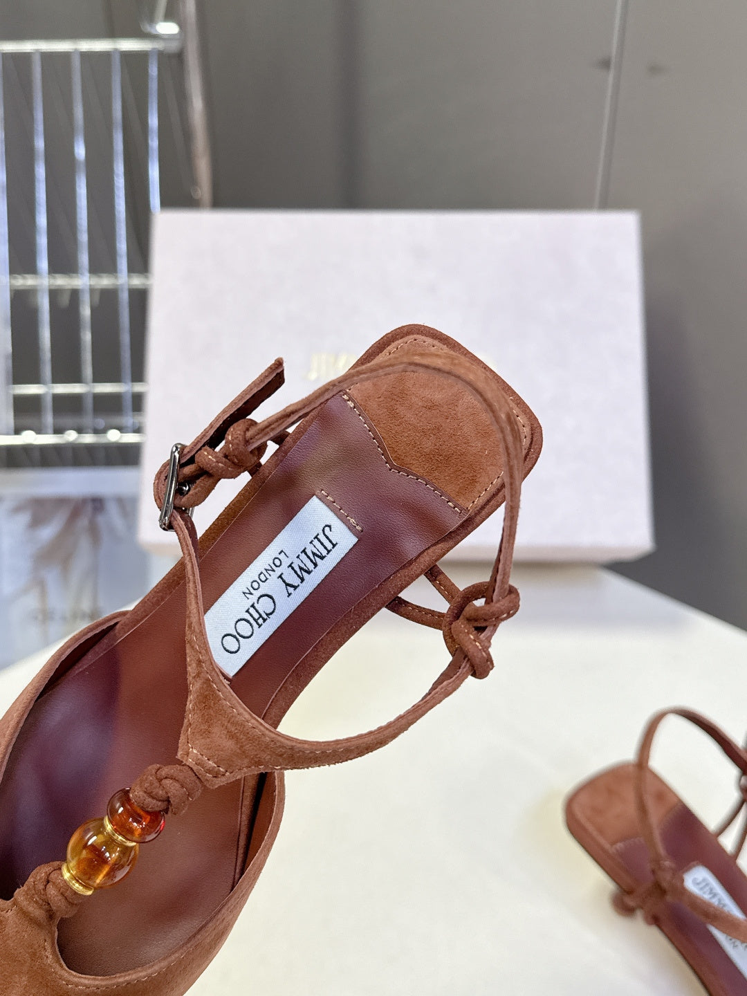 Jimmy Choo 26S High Heels 5.0cm Brown Suede 392851