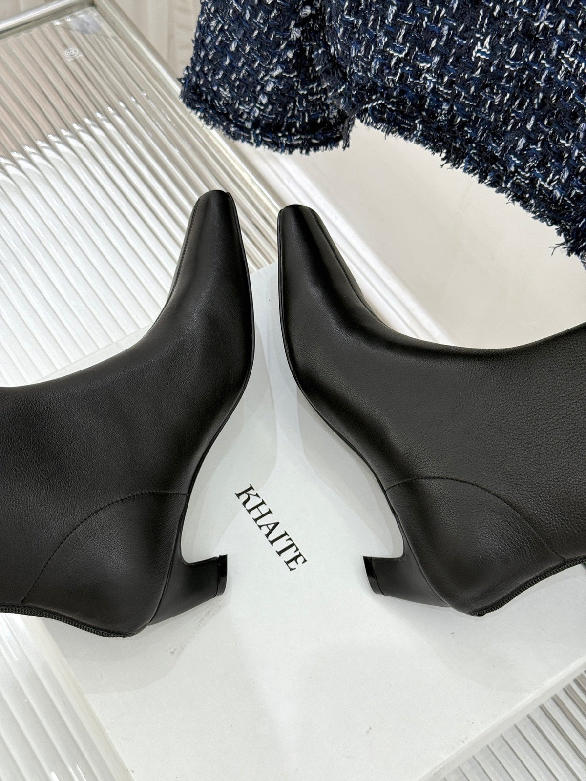 Khaite 26s Arizona Booties 4cm Black Leather 175076