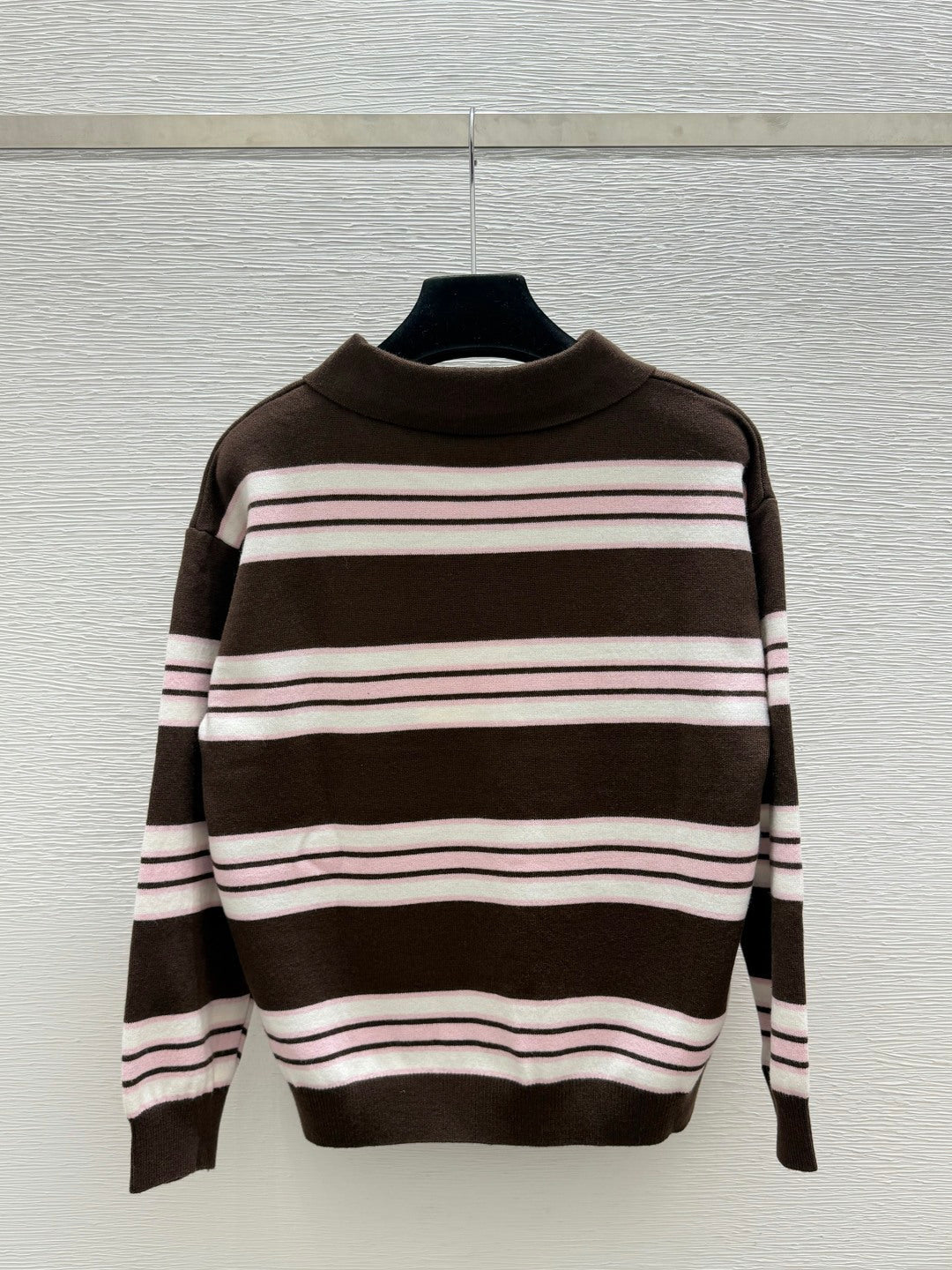 CC 26FW Striped Knit Polo Sweater Nylon 313544