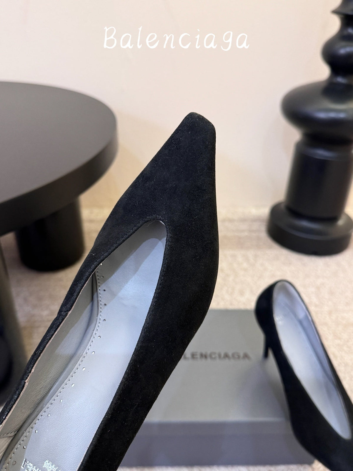BLC Square Toe High Heels In Velvet 151382