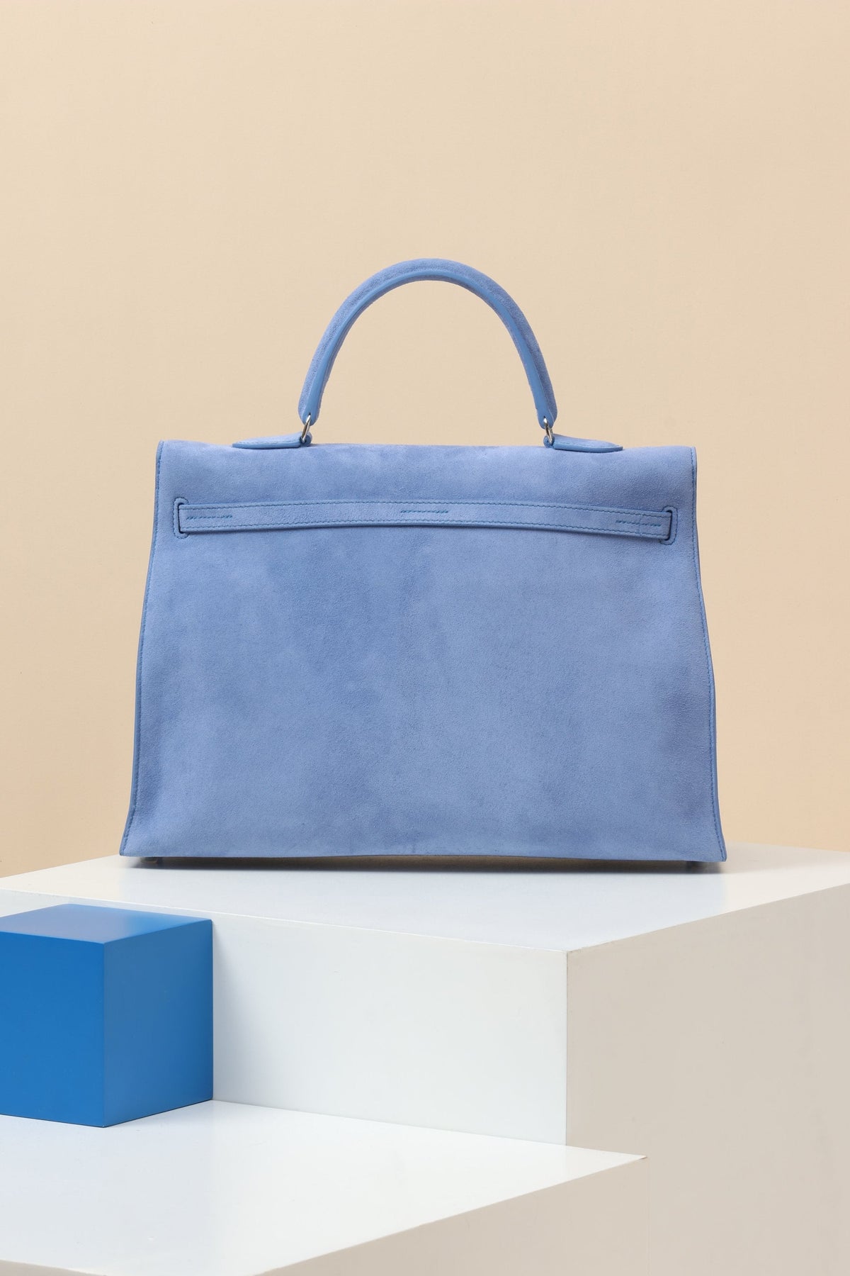 High-end Hermes 2026 Kelly Bag 35cm Bright Blue Suede