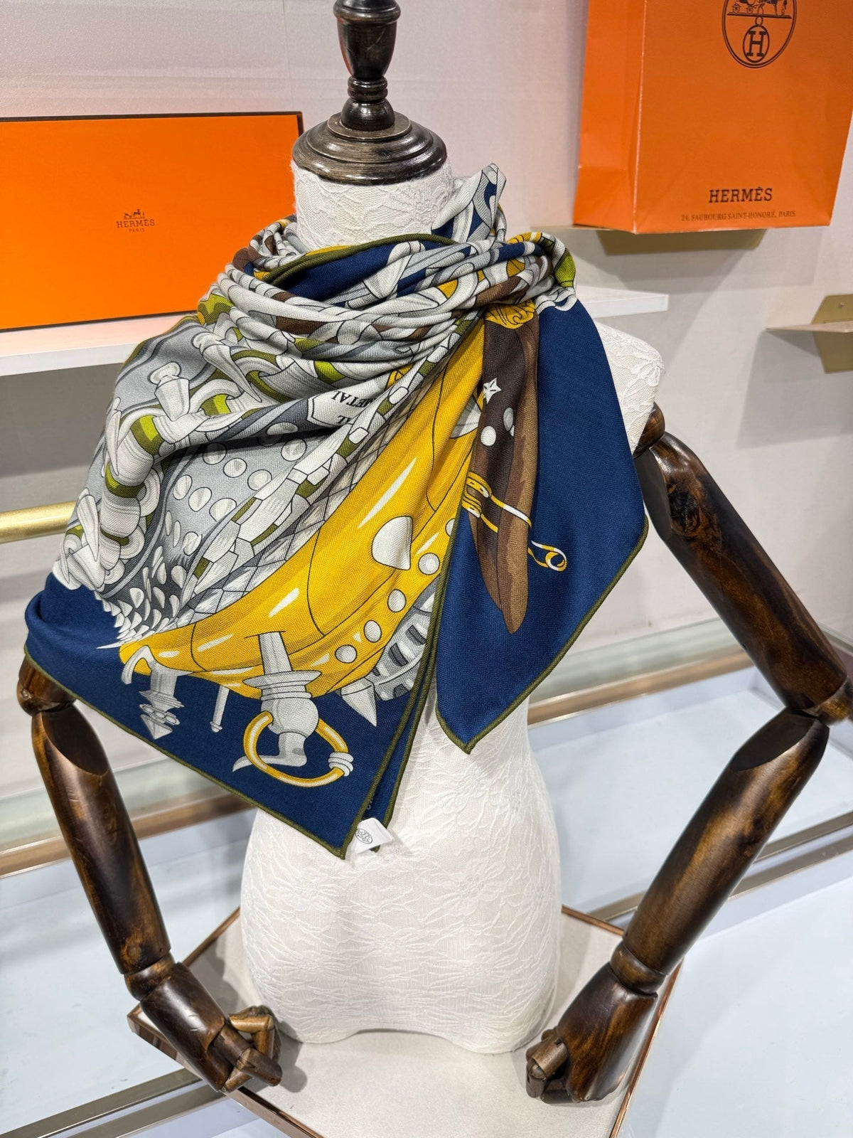 Hermes 2026 Cheval Heavy Metal Scarf 140cm Cashmere Silk