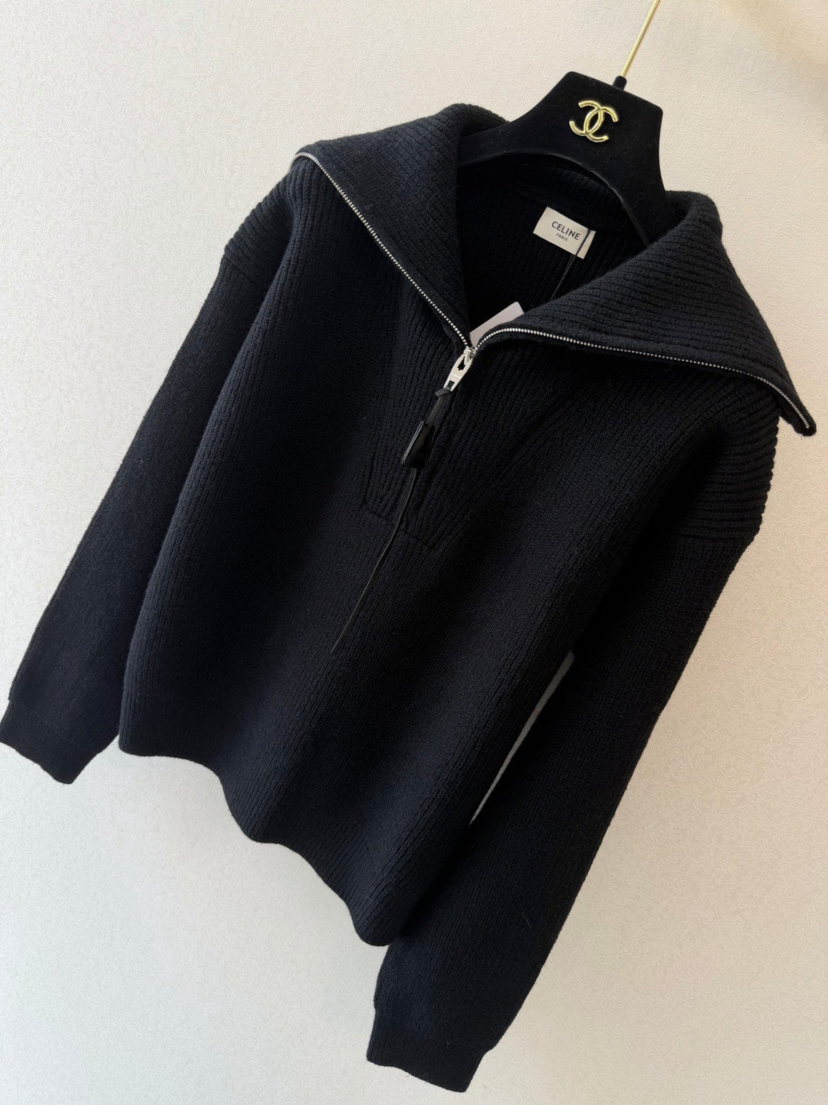 CE Trucker Ribbed Half-Zip Sweater Knit Wool