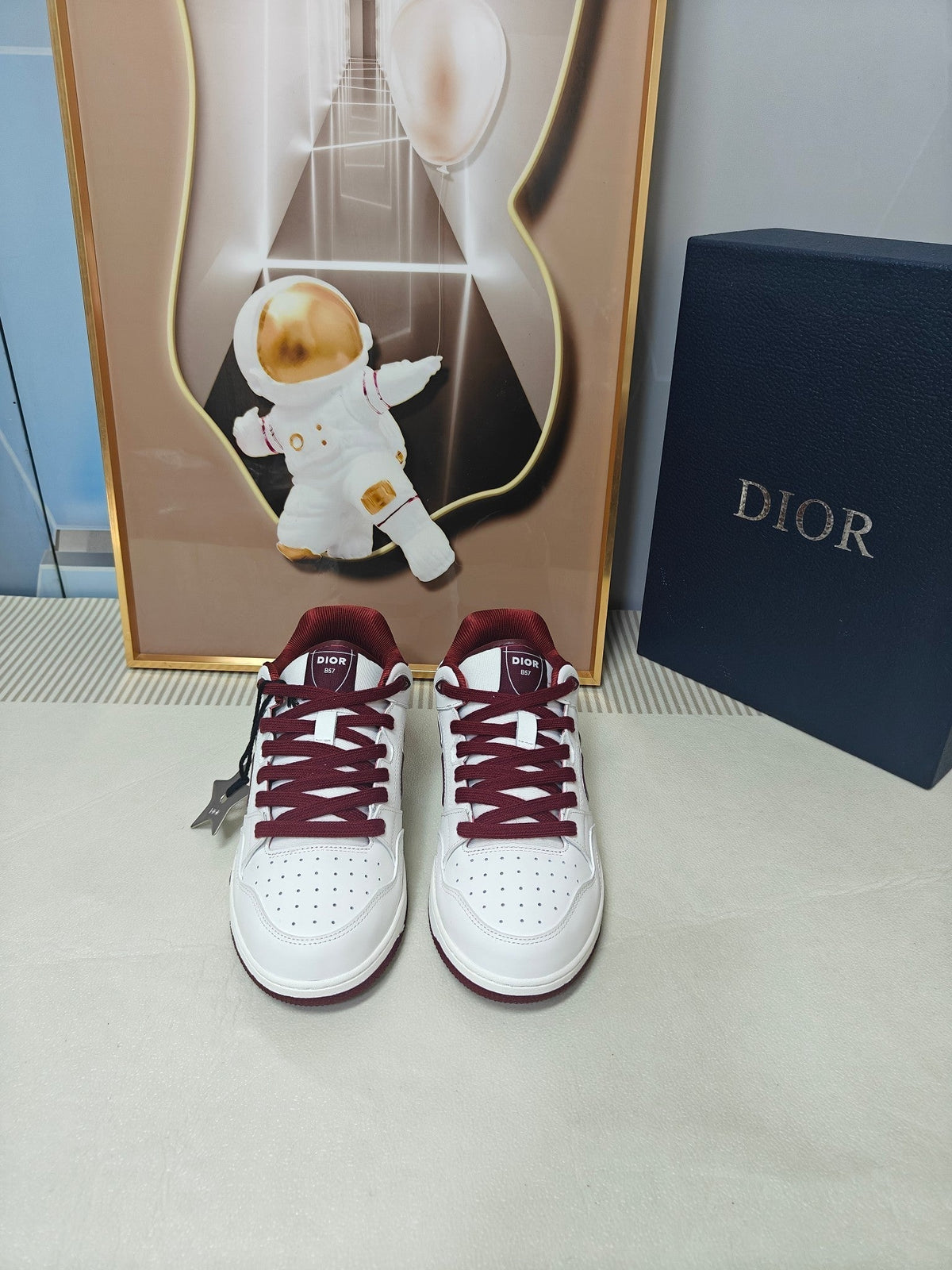 CD 26s Low Top Sneaker White Dark Red Calfskin 491852