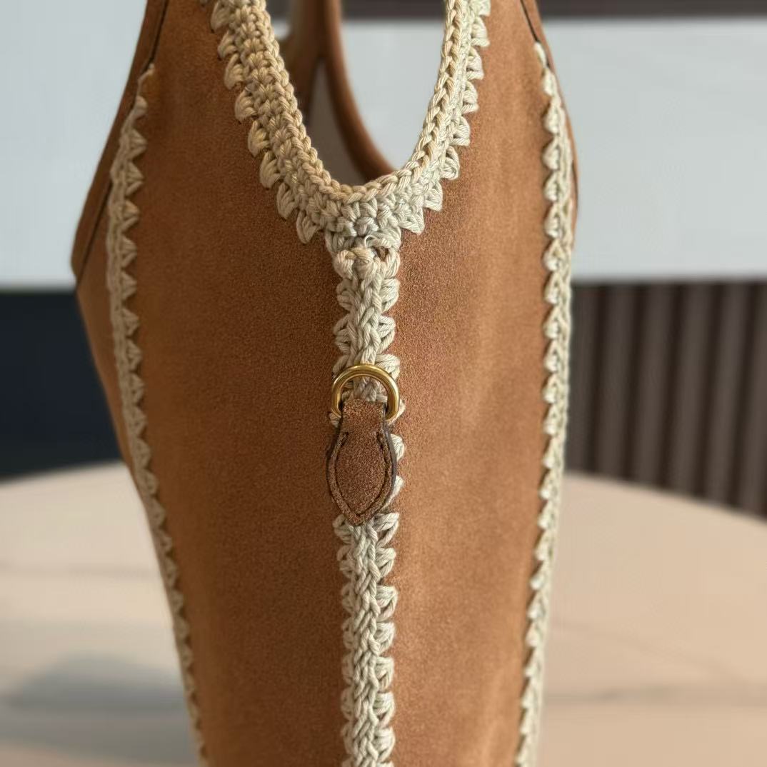 Miumiu Ivy Tote Bag 40 Brown Suede