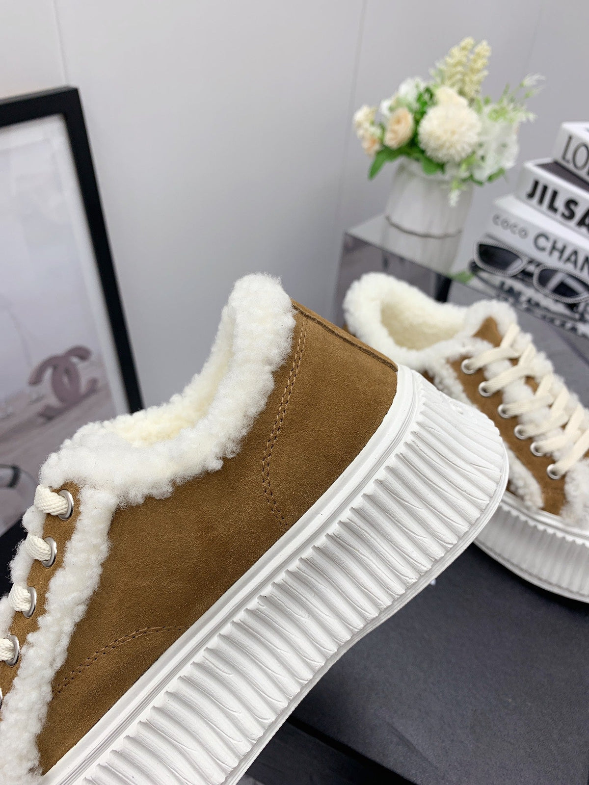 Chanel 2026 Platform Sneakers Suede Wool 162256
