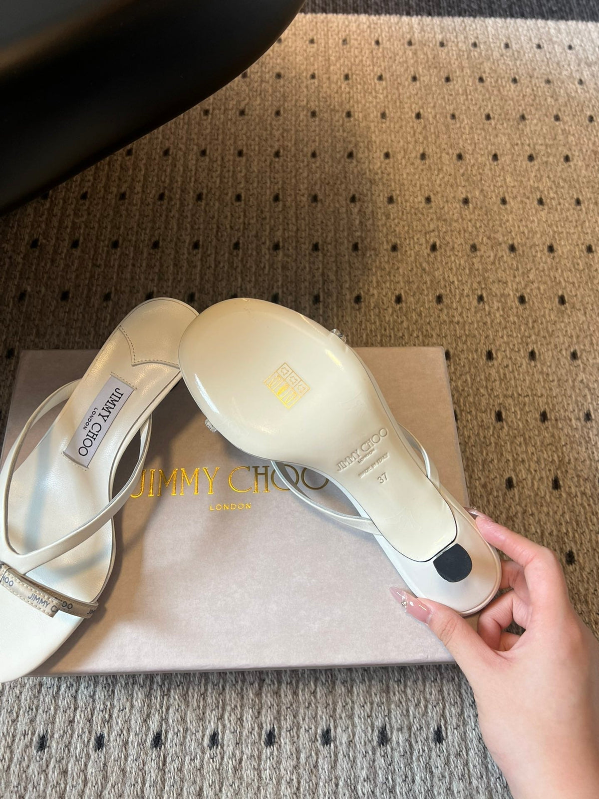 Jimmy Choo 26S Strappy Heeled Sandals White Lambskin 735194