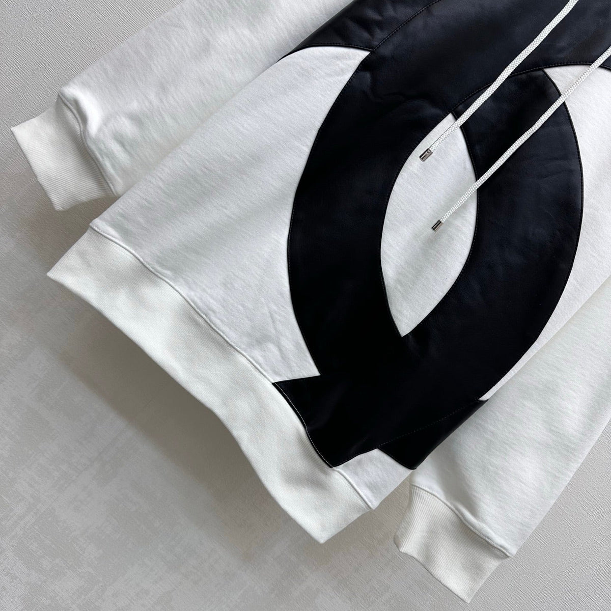 Chanel 26s Coco Neige Big CC Hoodie White Black 444294
